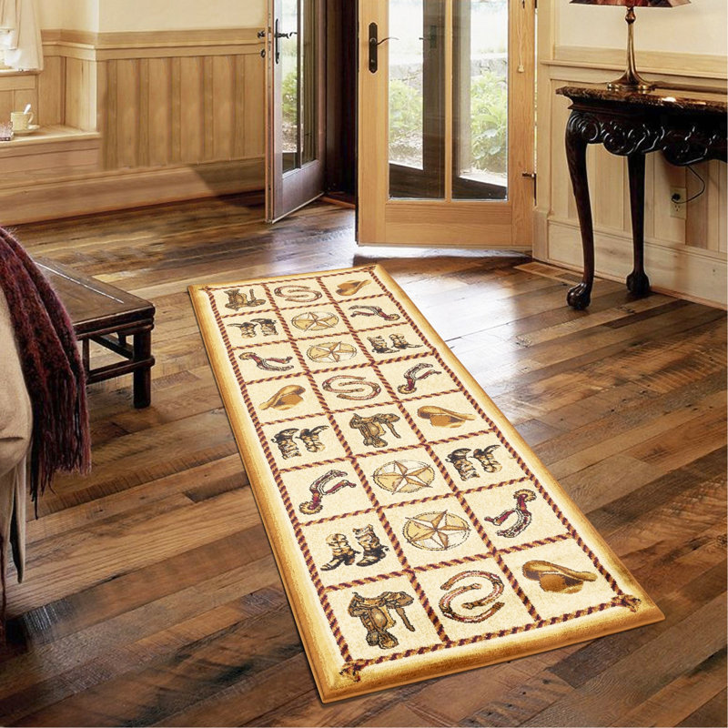 Beige Southwest Area Rug, Rectangle 5'3" x 7'3"