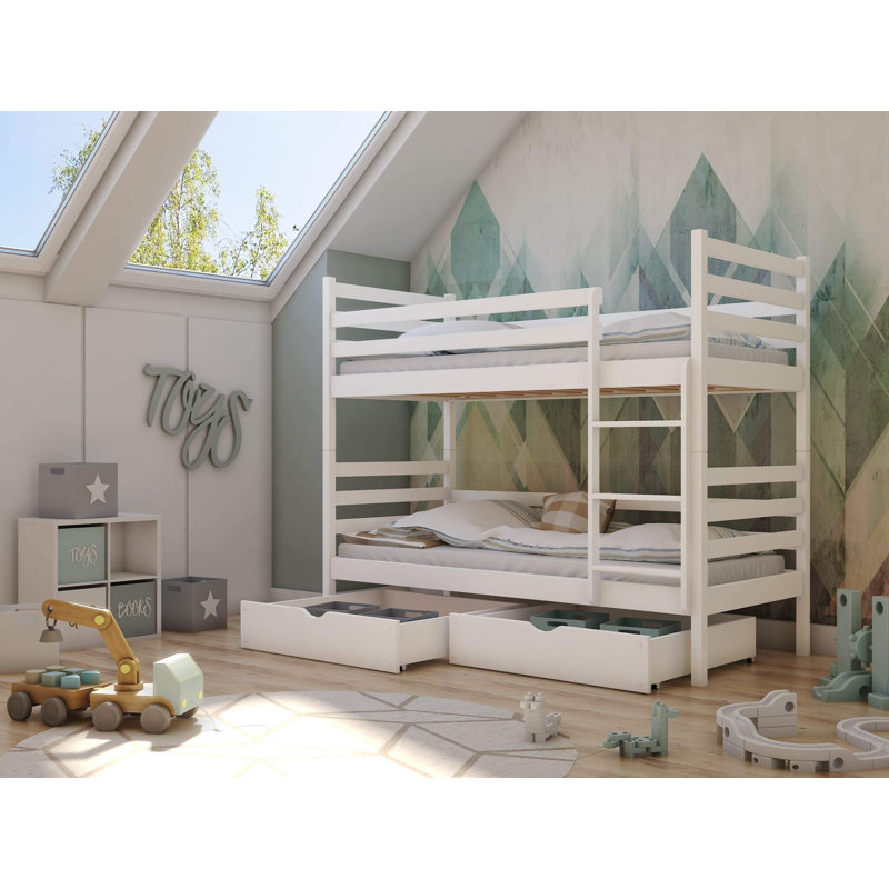 Landis Single (3') Standard Bunk Bed and Mattress, White