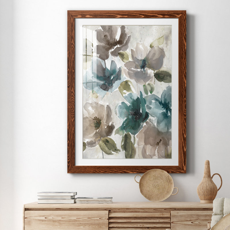 Topaz Garden I - peinture encadrée, Cadre en érable, H 37,5 po x l 27,5 po x P 1,5 po
