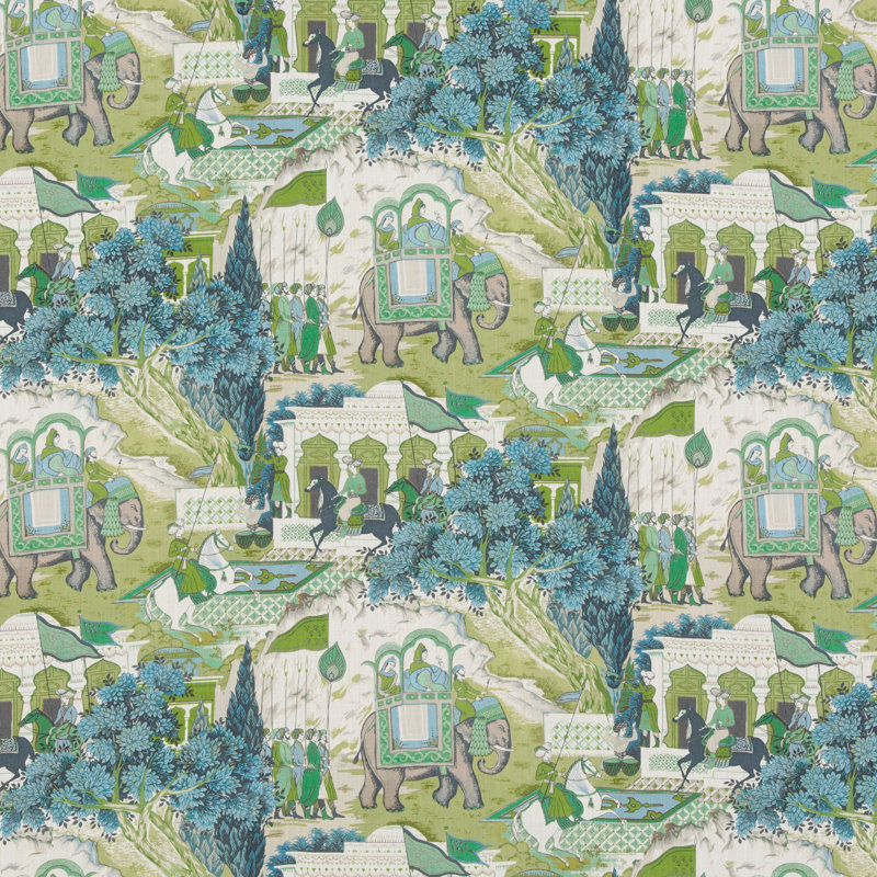 Caspian Shalimar Cotton Blend Performance Fabric, Teal