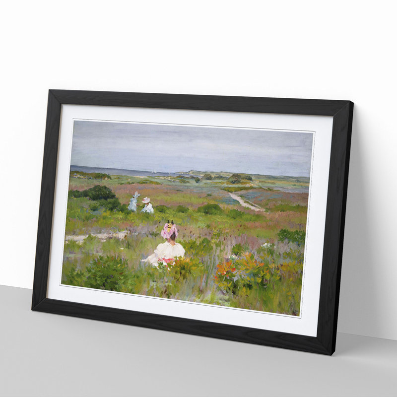 Long Island Shinnecock by William Merritt Chase - Picture Frame Painting, 27cm H x 36cm W x 2cm D, Black Framed