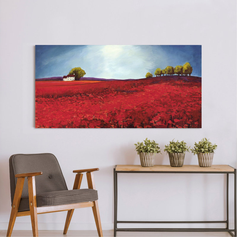 Field Of Poppies by Philip Bloom - Wrapped Canvas Painting, 50cm H x 100cm W x 4cm D