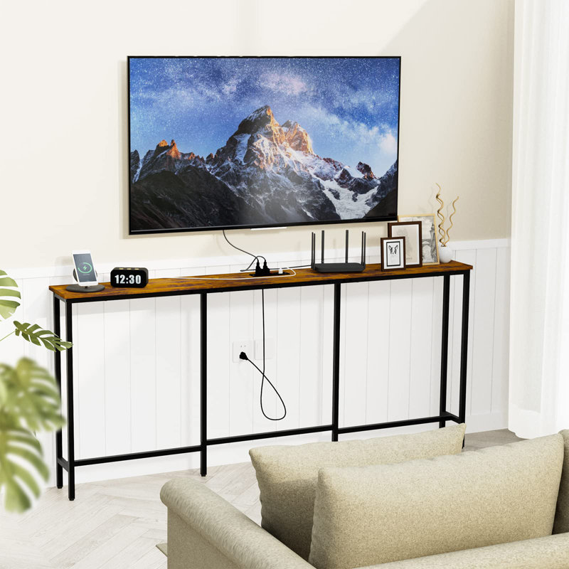 Bachand 70.86'' Console Table with Power Outlet