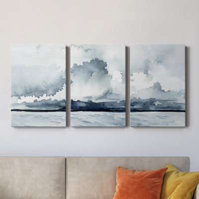 «Passing Rain Storm I» - Toile tendue avec châssis de qualité supérieure - Prêt à être accroché