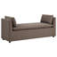 Banc d'appoint rembourré avec accoudoirs brun-120704536