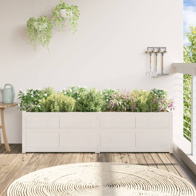 Brocklin Planter Box, White, 50cm H x 180cm W x 50cm D