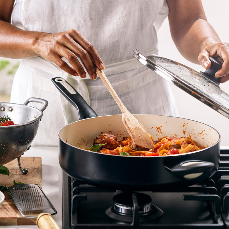 GreenPan Rio Healthy Ceramic Nonstick 5Qt Saute Pan with Lid, Black