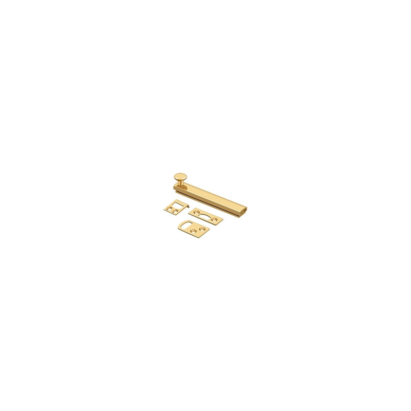 Brass Latch/Catch/Bolt, PVD Polished Brass, 1.9375" H x 4" W x 1.5625" D
