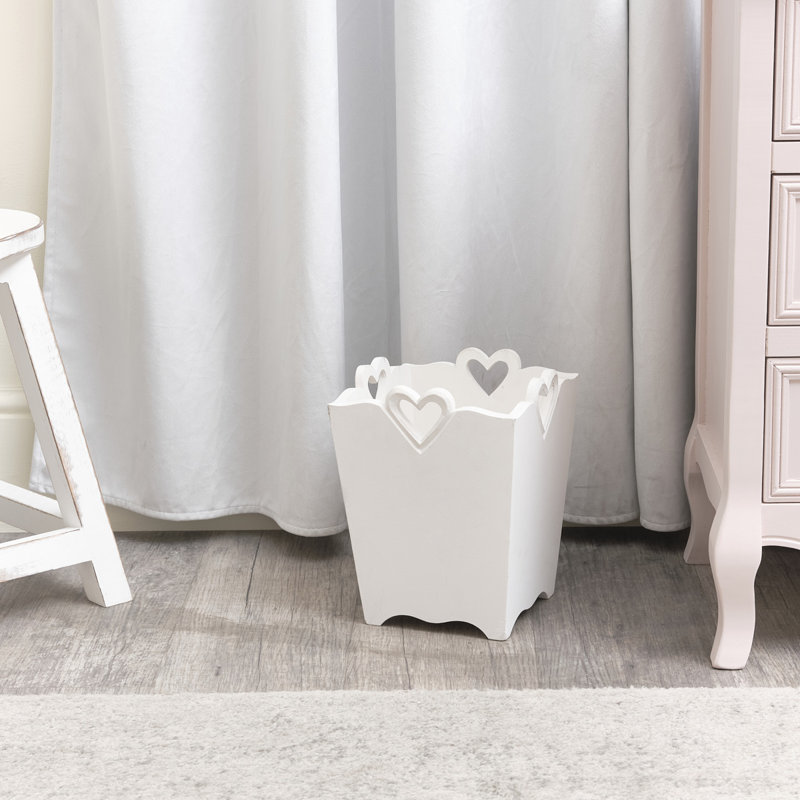Lark Manor Chalfant Solid Wood Decorative Bin, White