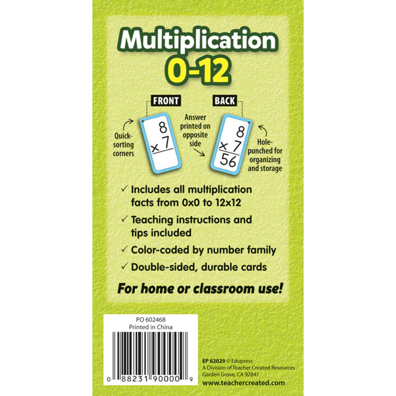 Edipress Multiplication Flash Card