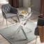 Swasey 120cm Wide Stylish Tempered Glass Dining Table