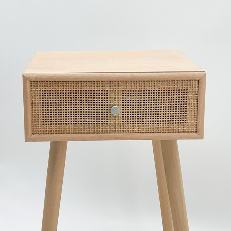 40cm W Solid + Manufactured Wood Bedside Table