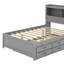 Lit plateforme double avec lit gigogne, tiroirs et port USB-411306441