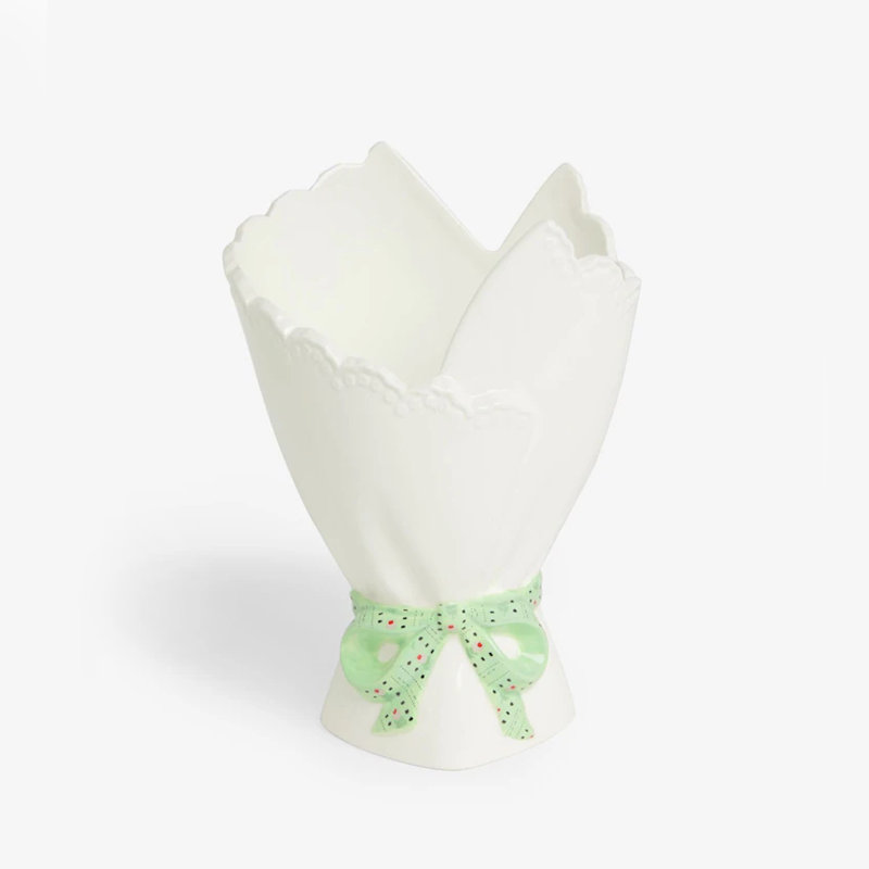 Cath Kidston Bouquet Ceramic Vase - White/Green