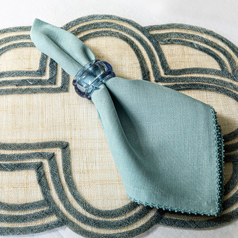Berry Scallop Napkin, Light Blue