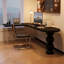Bureau en bois massif noir en forme de L en acrylique-131329309-131329311