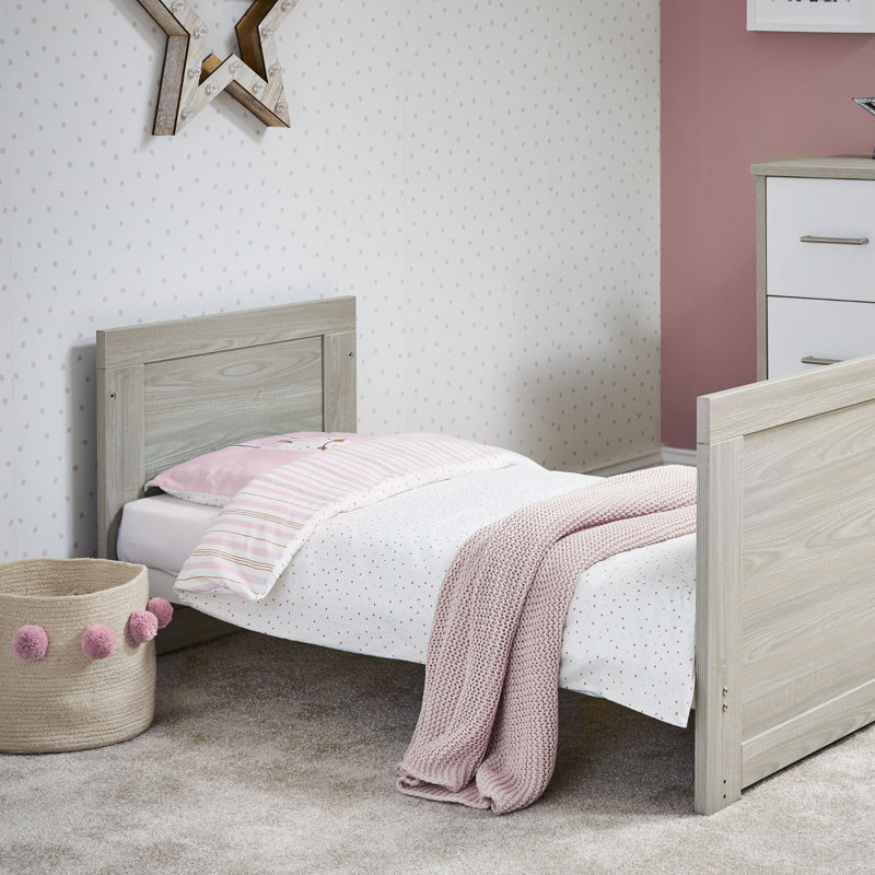 Nika Mini Cot Bed, Grey Wash/White