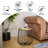 Frame Wood Top End Table in Metal Base -798825741
