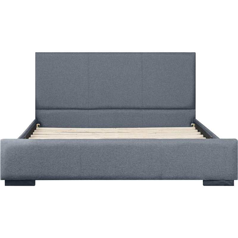 Lit plateforme tapissier Dumfries (Abbey), Très grand, Polyester gris
