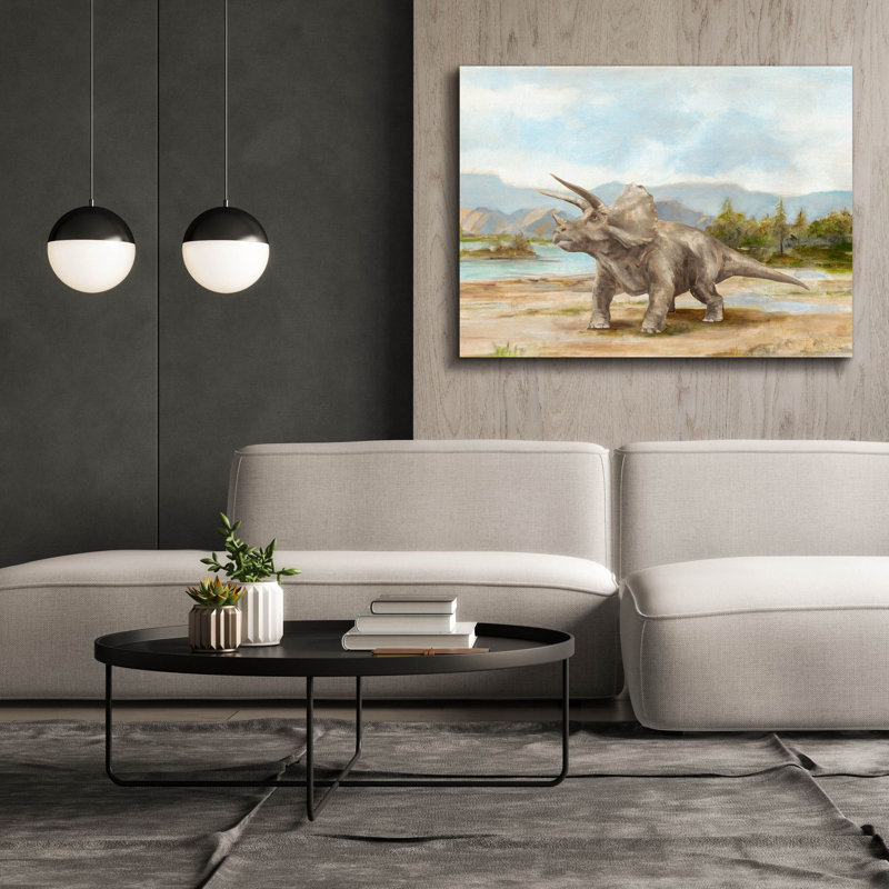 «Dinosaur Illustration II» par Ethan Harper, art mural sur toile, H 40 po x l 54 po x P 1,5 po
