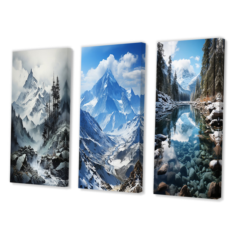 «Canada Majestic Peaks», 3 pièces sur toile, Toile tendue, H 40 po x l 60 po