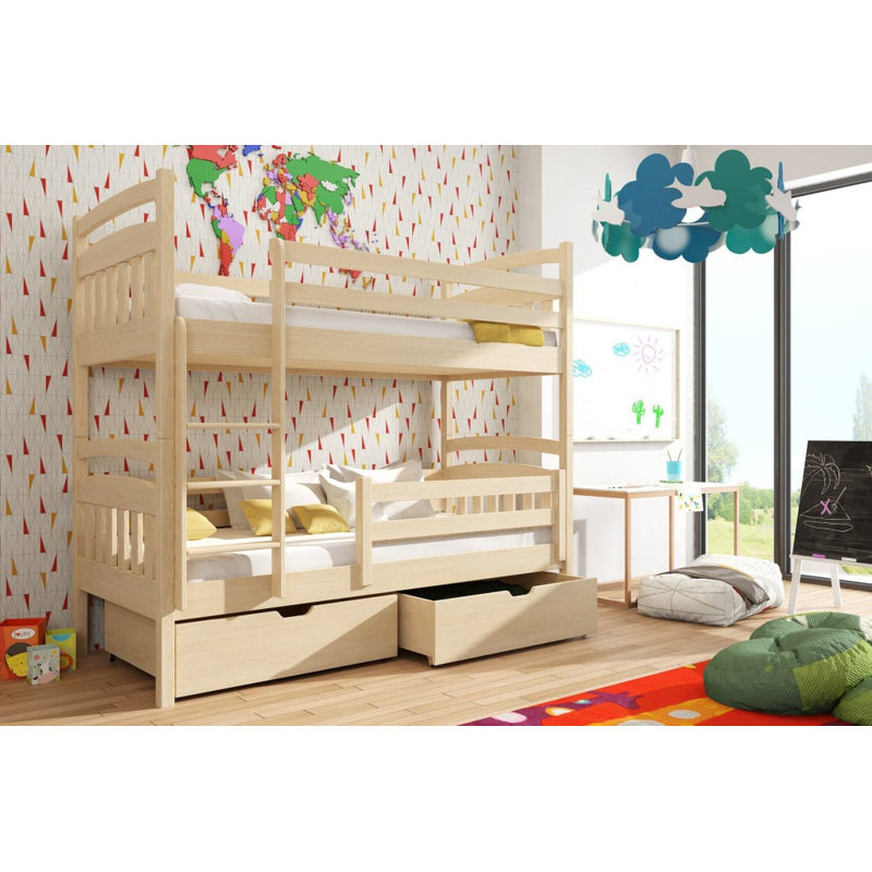 Doral Bunk Bed with Storage Included with Trundle Included, Pine