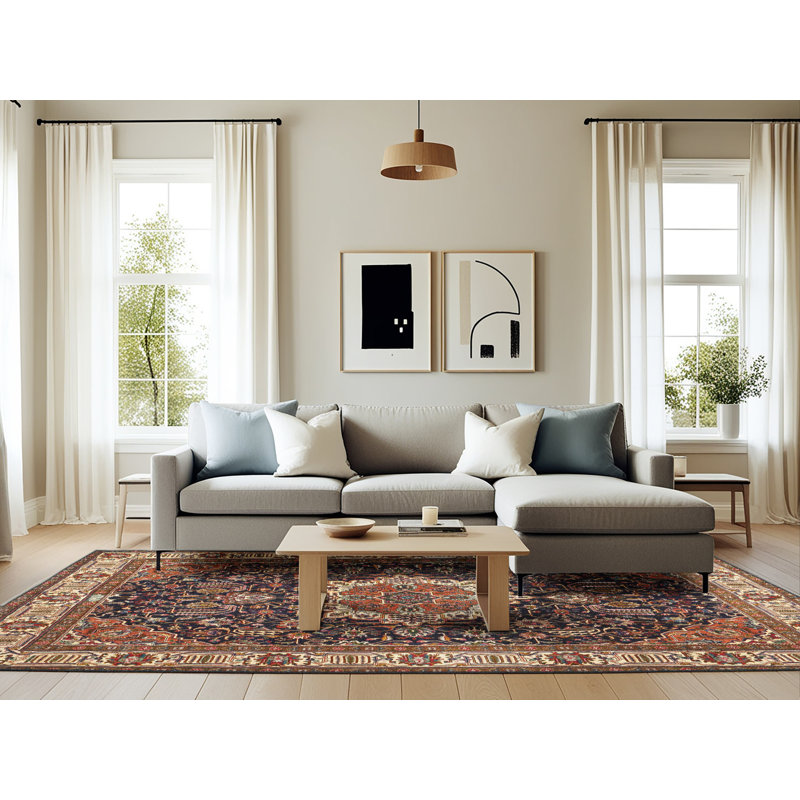 Tapis brun à motif oriental, Rectangle 6 pi x 9 pi