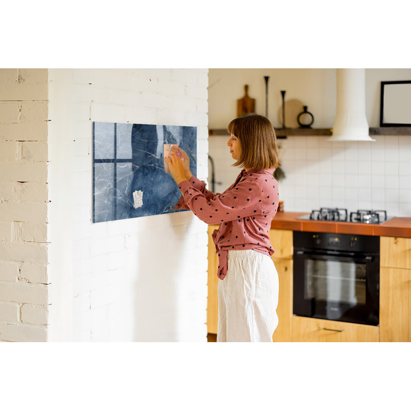 Magnetic Memo Board Whiteboard - 90 x 60 cm - With Marker and Magnets - Elegant marble