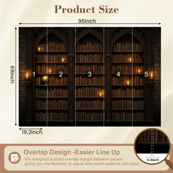 Red Barrel Studio Peel and Stick Wallpaper Antique Library Bookshelves ...