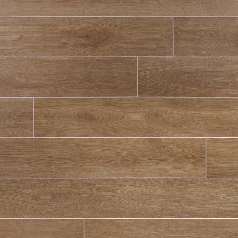 Oaktree Elegant 7x60 XL Wood Look Matte Porcelain Tile, Dark Brown