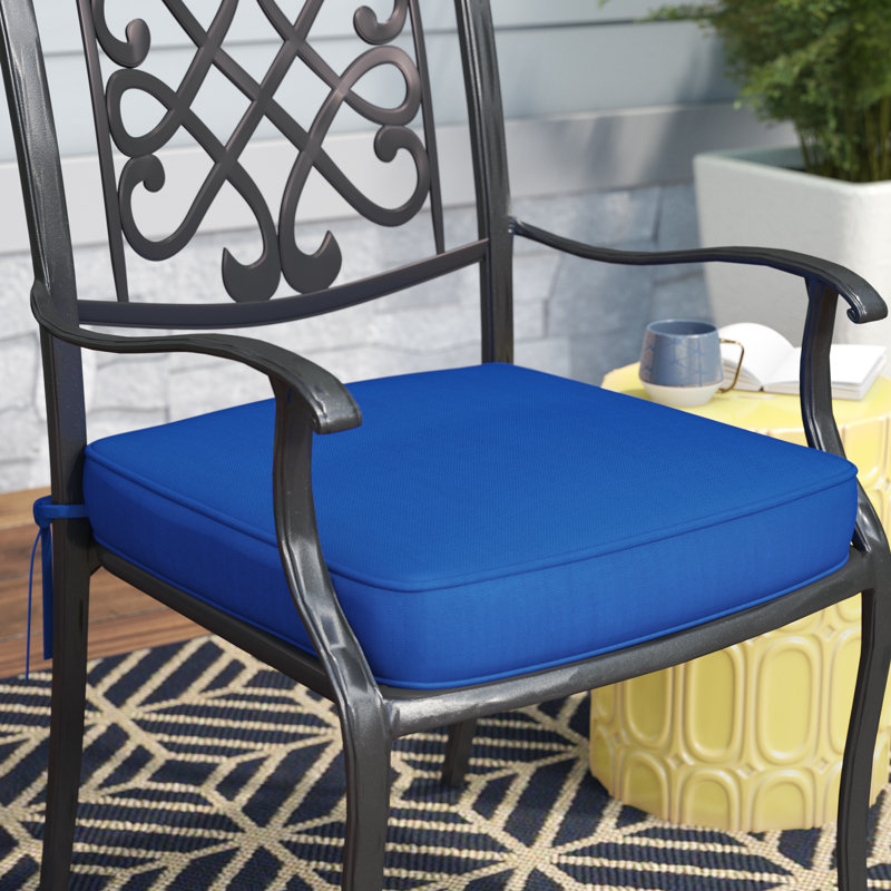 Libya Outdoor Sunbrella Cushion, Canvas Trueblue Sunbrella Canvas, 20" W x 20" D