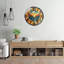 Horloge murale vitrail décoratif coucher de soleil océan - horloge murale 24 po