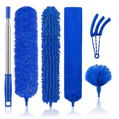 Duster pour le nettoyage, Duster Newliton avec pôle d'extension Microfibre Ventilateur de plafond Toile d'araignée, Duster long pour les plafonds hauts Réfrigérateur mural Appliance