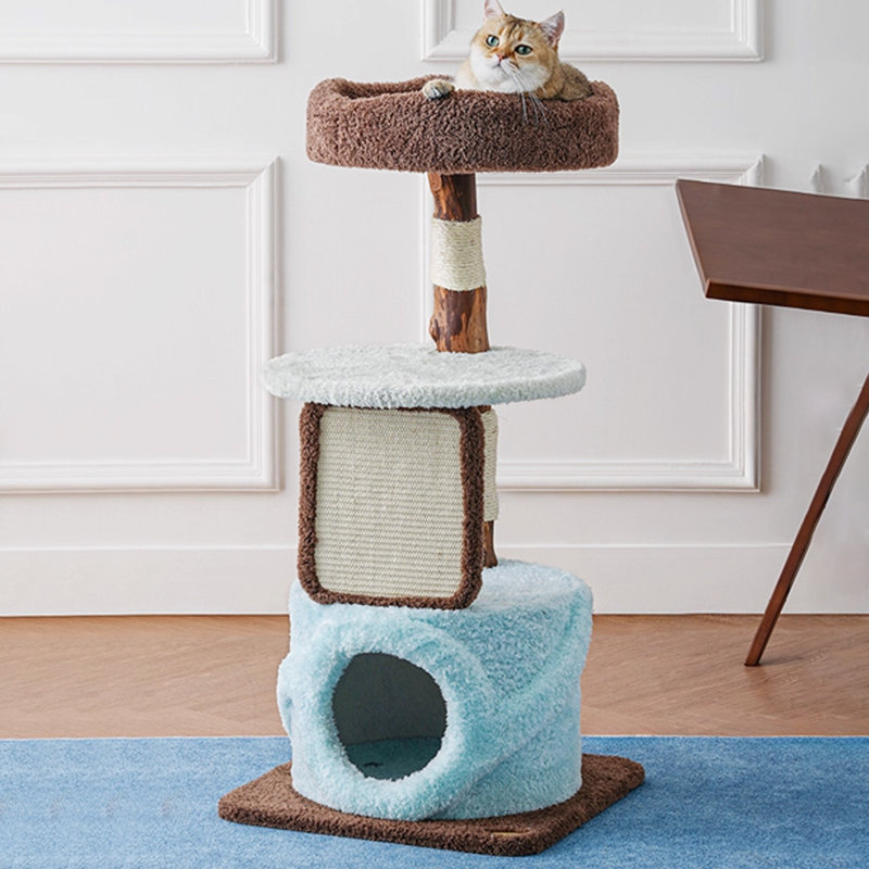 3 Tiers Cat Tree with Condons,Perch,Scratching Posts