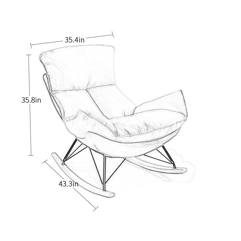 Chaise berçante confortable en coquille d'œuf, Blanc / orange