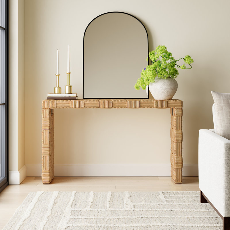 Redrow 51.18'' Console Table, Honey Natural