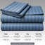 Premium Satin Stripes Duvet Cover Set Reversible With Zipper Closure & Corner Ties-122548805