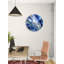 Horloge murale en verre trempé, horloge d'art abstrait bleu, horloge décor moderne, cadeau de maison unique, horloge ronde surdimensionnée, cadeau de pendaison de crémaillère-526490945-526490950