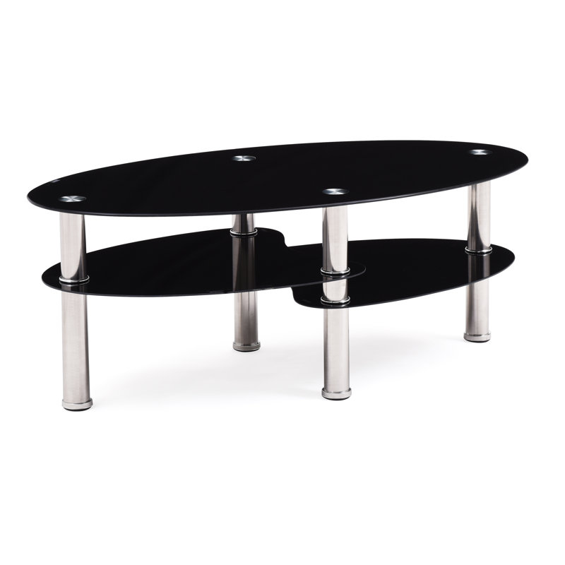 Glass Top Coffee Table, Black