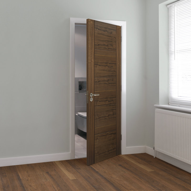 Latefia Walnut Fire Door Prefinished, 198.1cm H x 83.8cm W x 4.4cm D