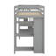 Lit mezzanine simple avec tiroirs de rangement, bureau et escalier-1413039291