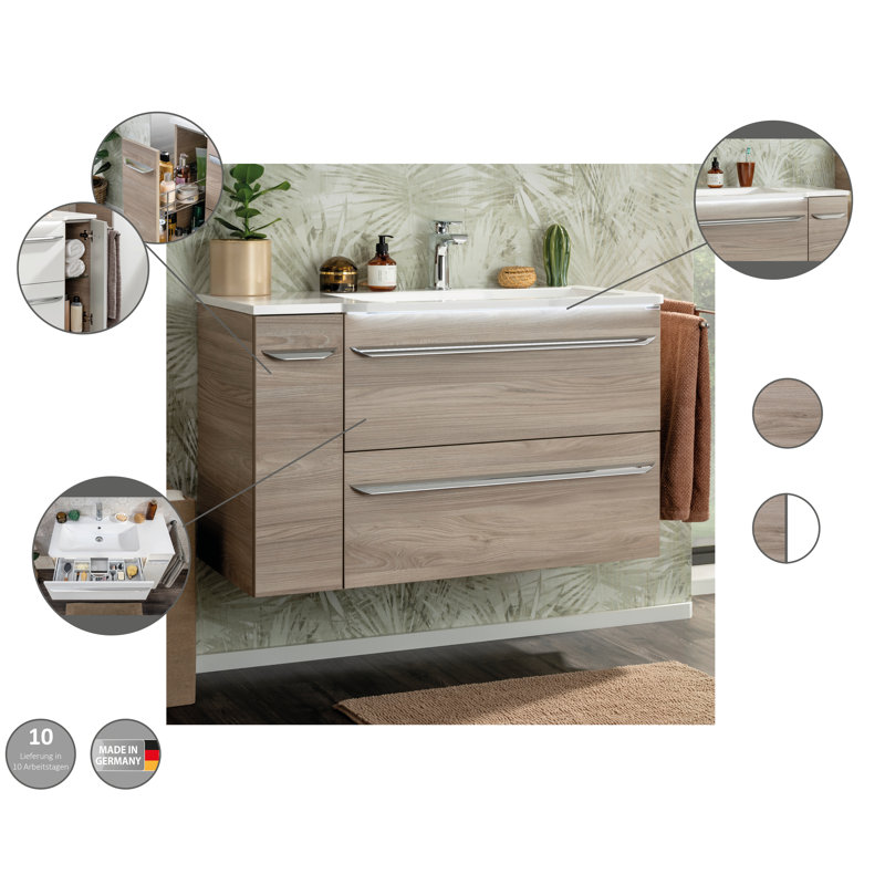 Luxor Bathroom Cabinet, Brown, Left