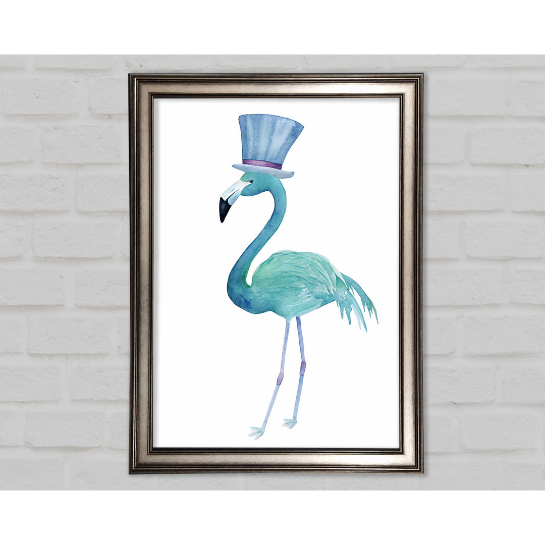 Gerahmtes Leinwandbild Flamingo Top Hat