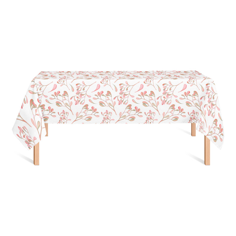 Nappe aquarelle 3 feuilles et baies grises, Rouge