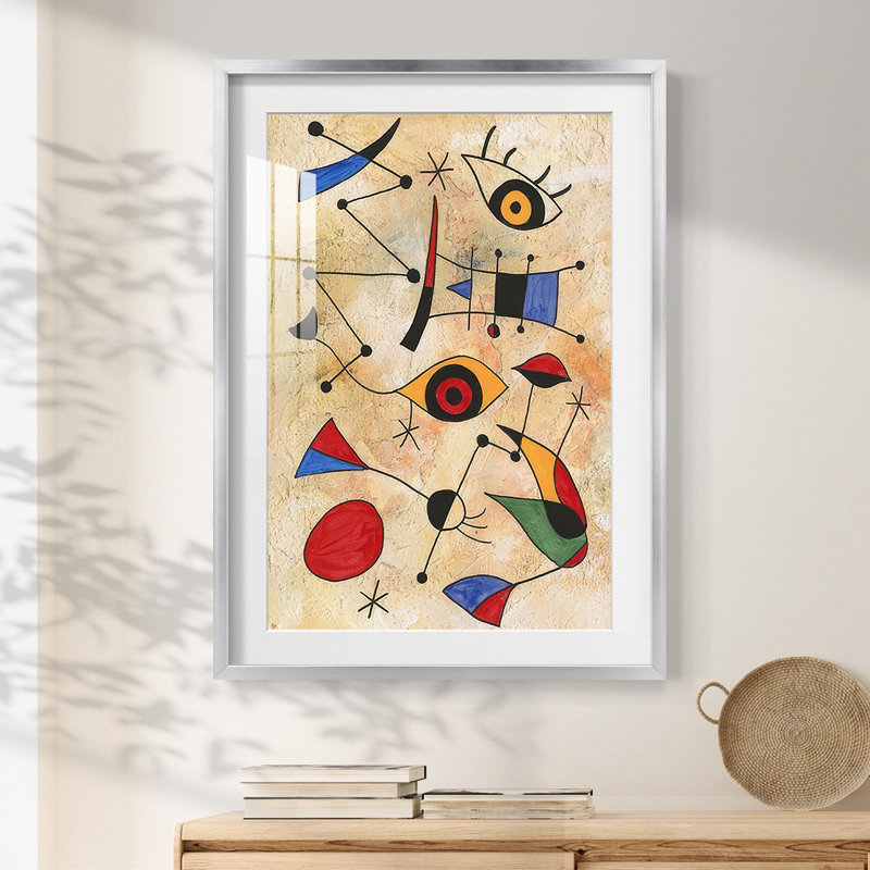 Miro Memoirs IV - Impression encadrée, H 28,5 po x l 20,5 po, Argent argent