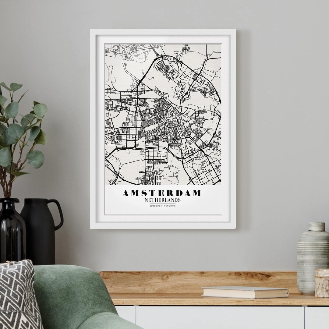 Gerahmtes Poster Classic Amsterdam Street Map