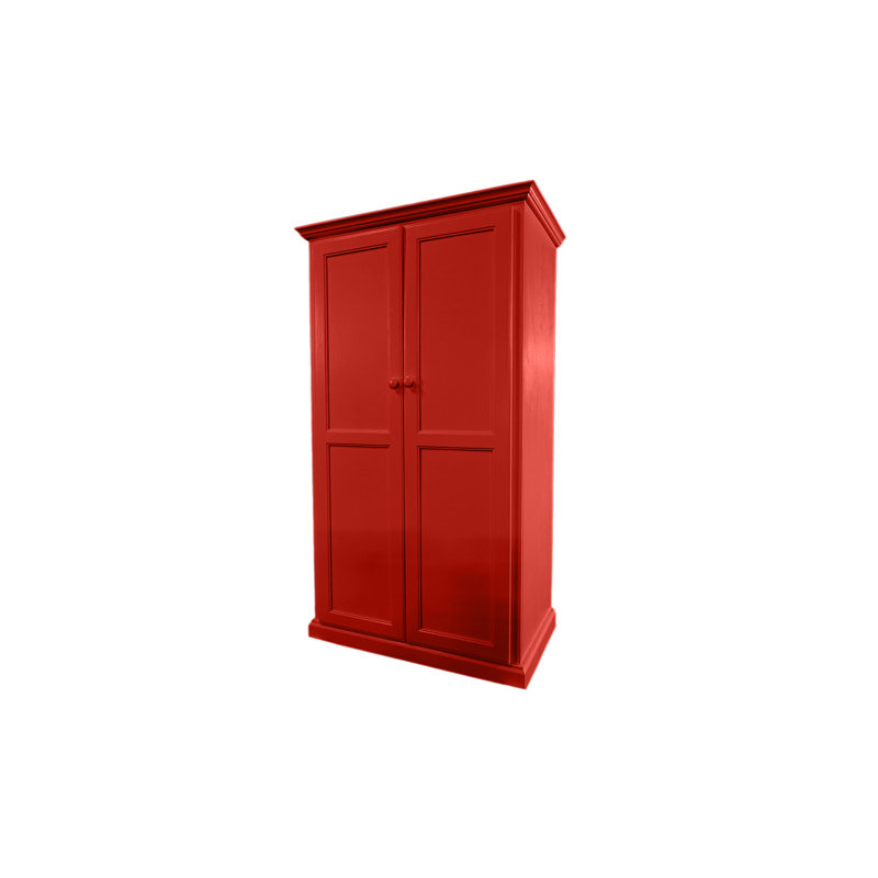 Bureau armoire en bois massif Breeda, Rouge de Falun