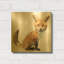 «Foxy Good» par Kim Curationa, art mural en métal doré, 12 po x 12 po-731136709