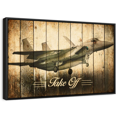 Impression sur toile Rustic Military Jet