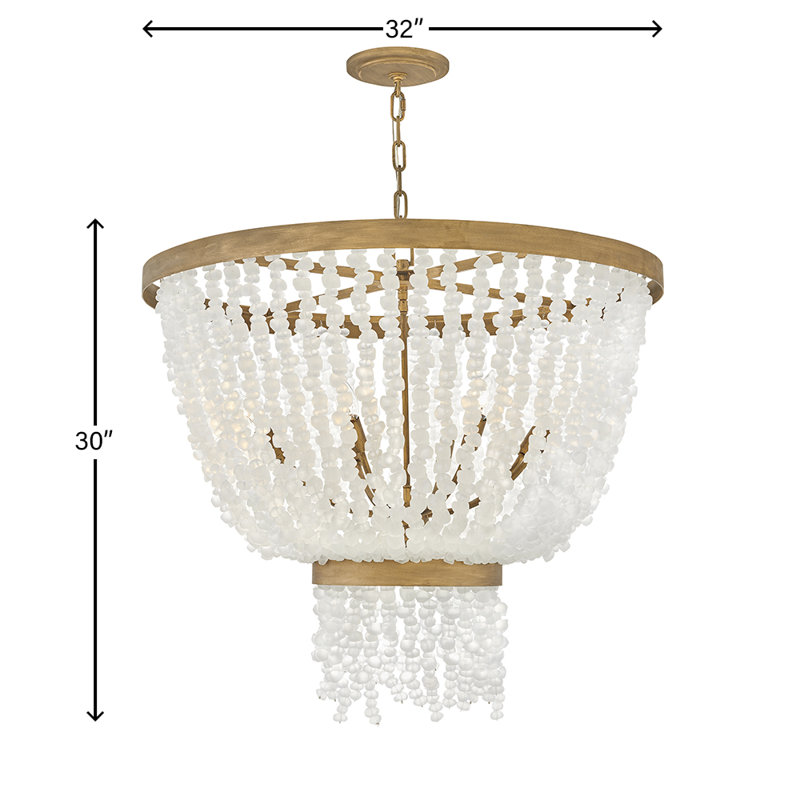 Dune 8 - Light Crystal Tiered Chandelier